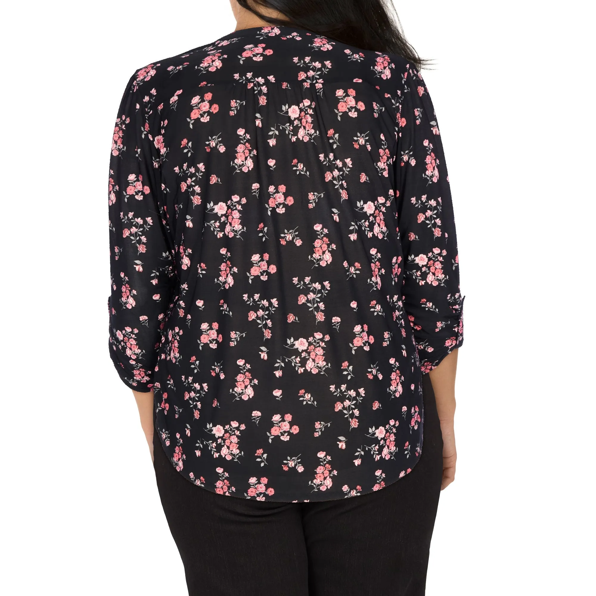 lily morgan Women's Plus Pintuck V-Neck Blouse sold by Giant Tiger product image thumbnail 2