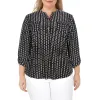 lily morgan Women's Plus Pintuck V-Neck Blouse sold by Giant Tiger
