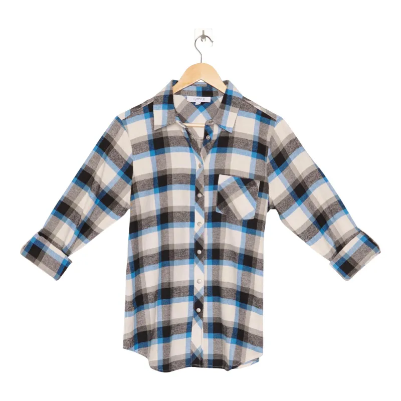 mySTYLE Women's Plaid Shirt with Snap Buttons sold by Giant Tiger