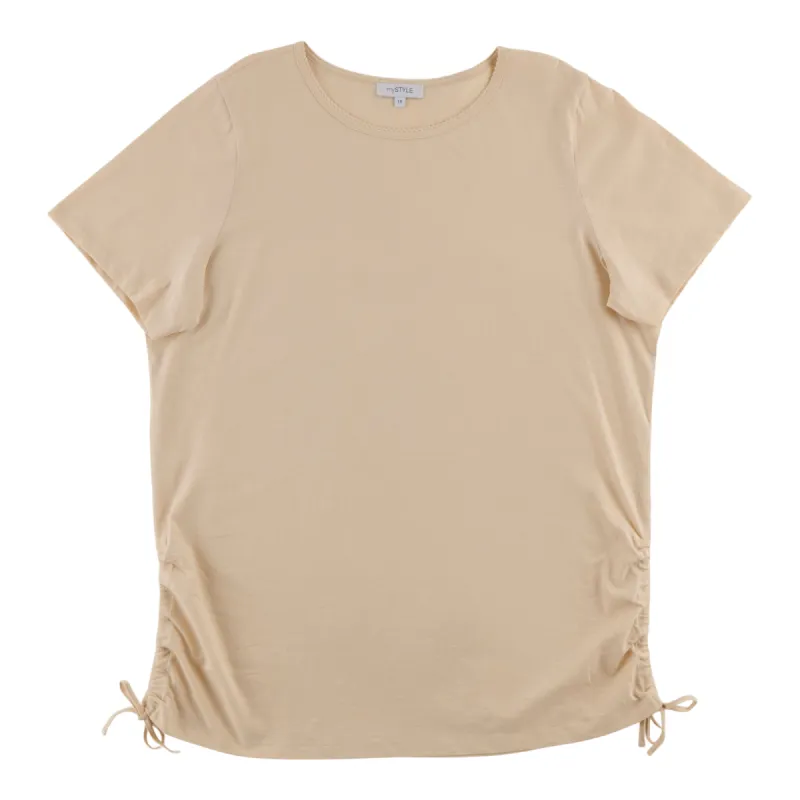 mySTYLE Women's Plus Crew Neck Ruched T-Shirt sold by Giant Tiger