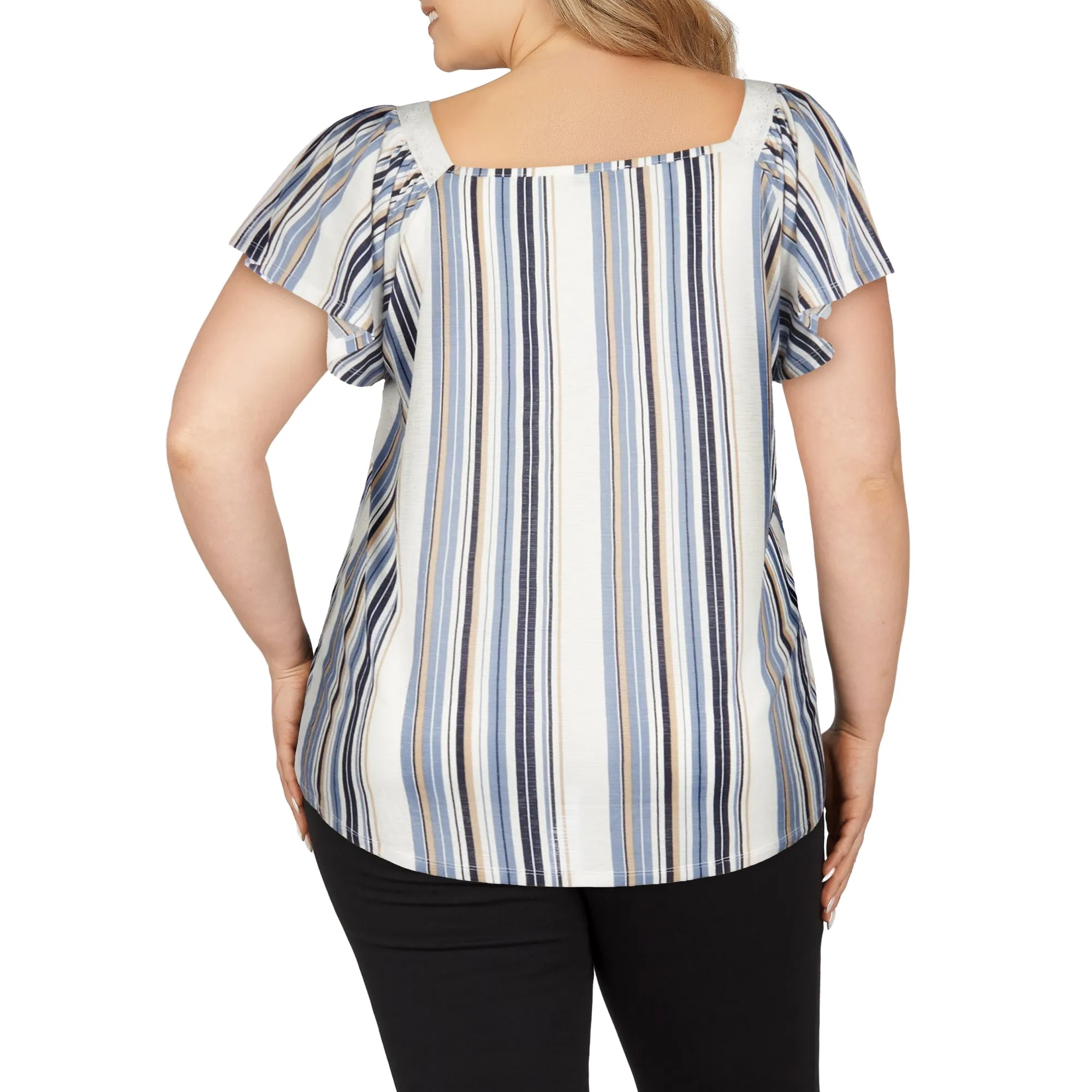 mySTYLE Women's Plus Festival Printed Tie Front Flutter Top sold by Giant Tiger product image thumbnail 4