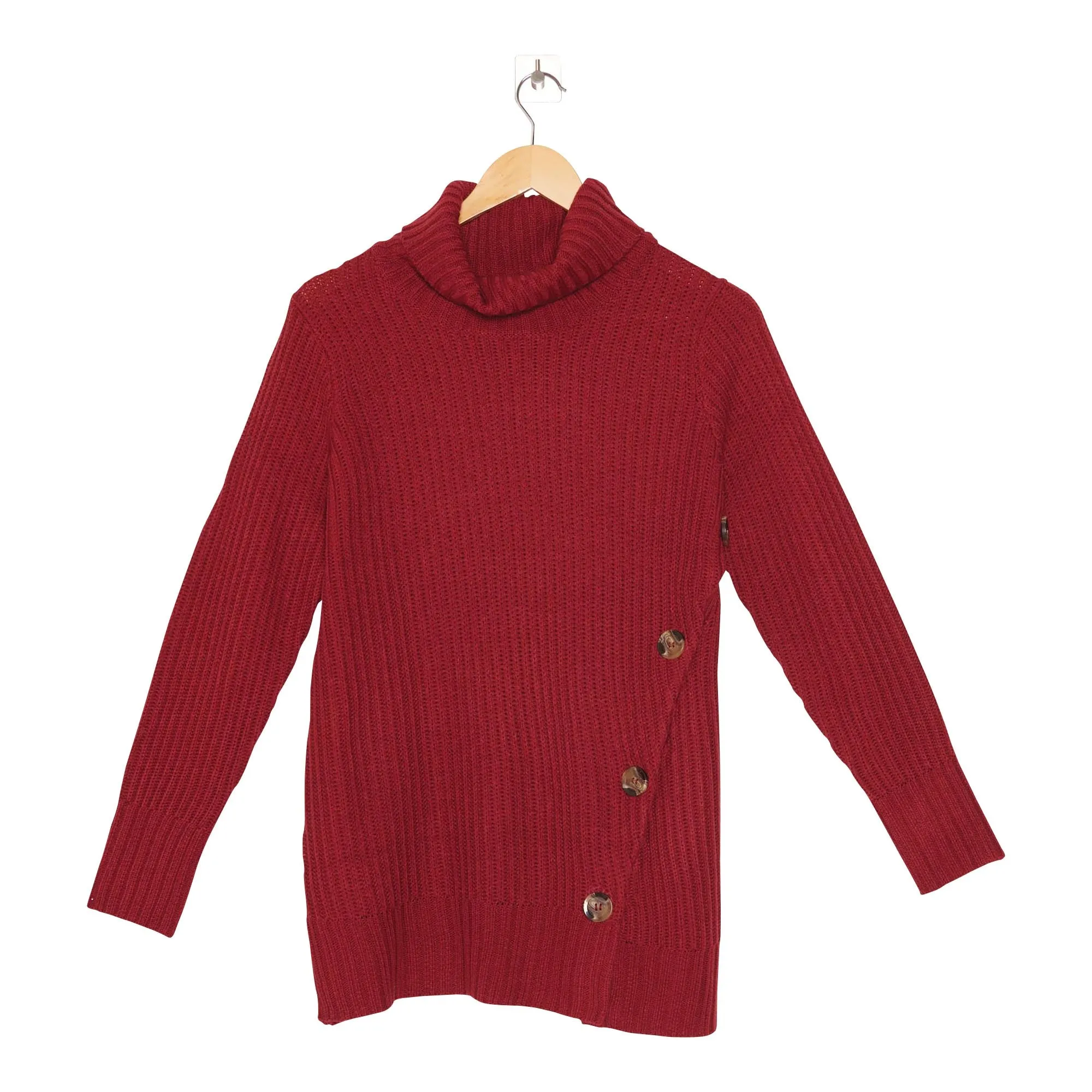 lily morgan Women's Asymmetrical Pullover with Side Button Detailing sold by Giant Tiger