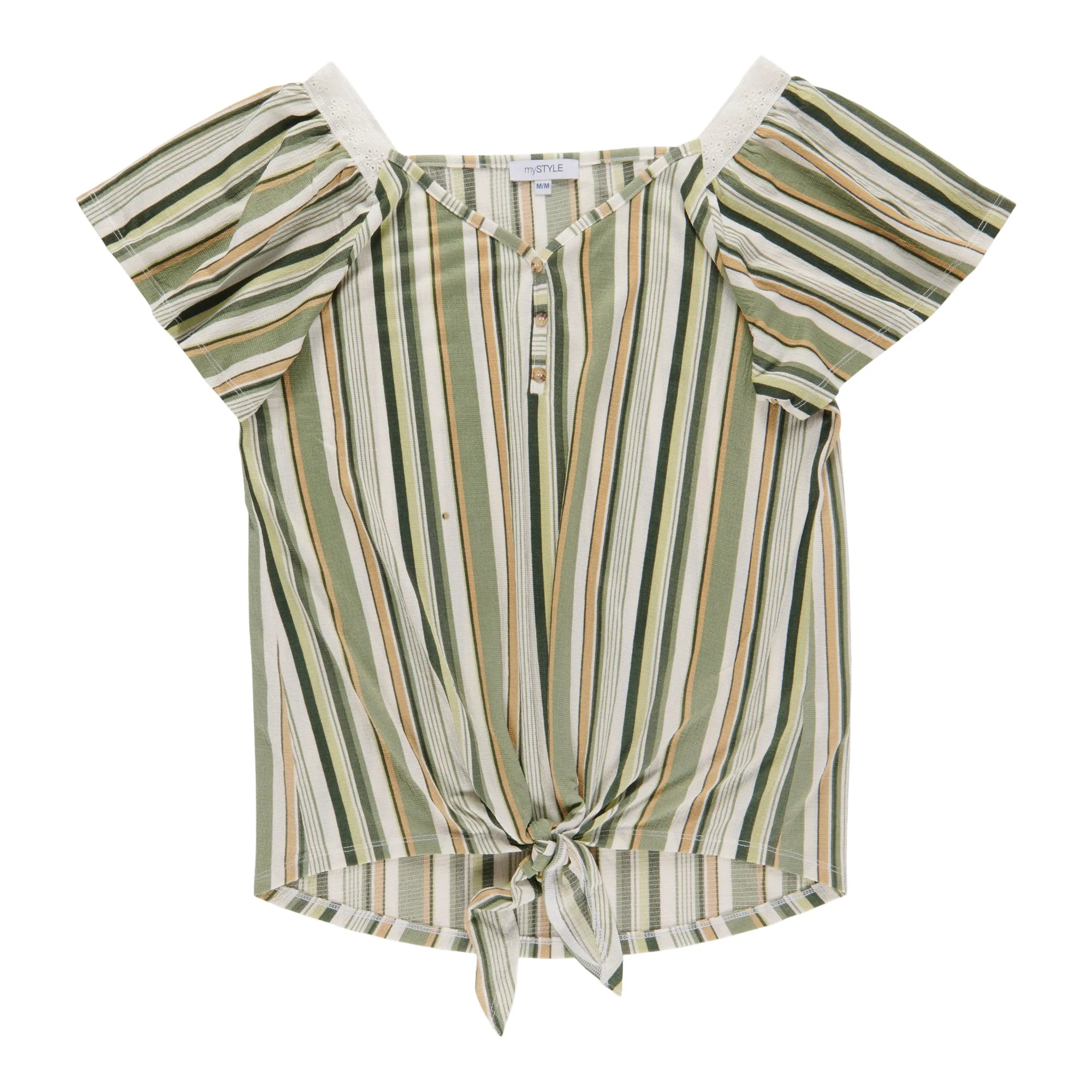 mySTYLE Women's Festival Tie-Front Short Sleeve Flutter Shirt sold by Giant Tiger product image thumbnail 2