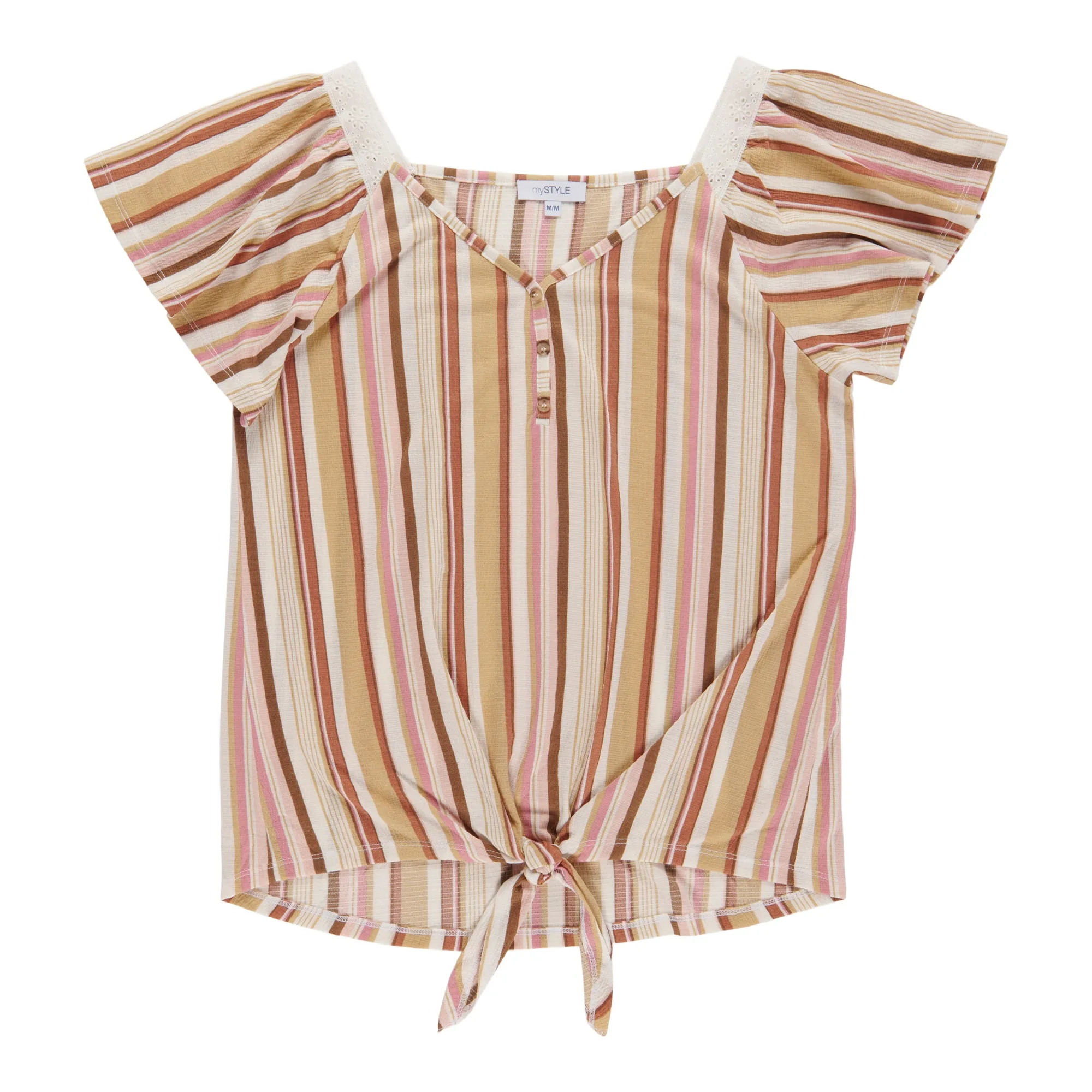 mySTYLE Women's Festival Tie-Front Short Sleeve Flutter Shirt sold by Giant Tiger product image thumbnail 3