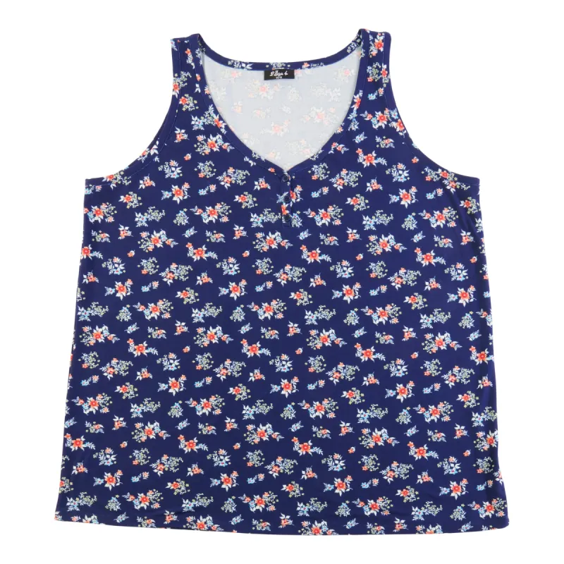 Women's Plus Printed Button Front Tank Top sold by Giant Tiger