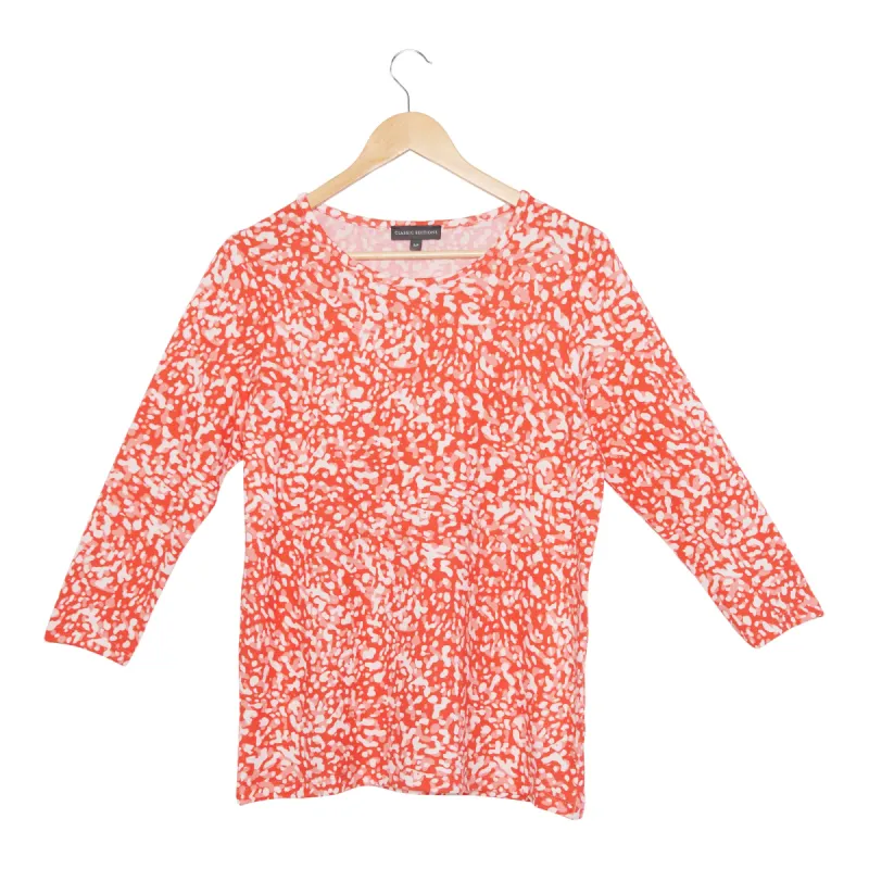 Classic Editions Women's Spring View 3/4 Sleeve Print Top, Pink sold by Giant Tiger