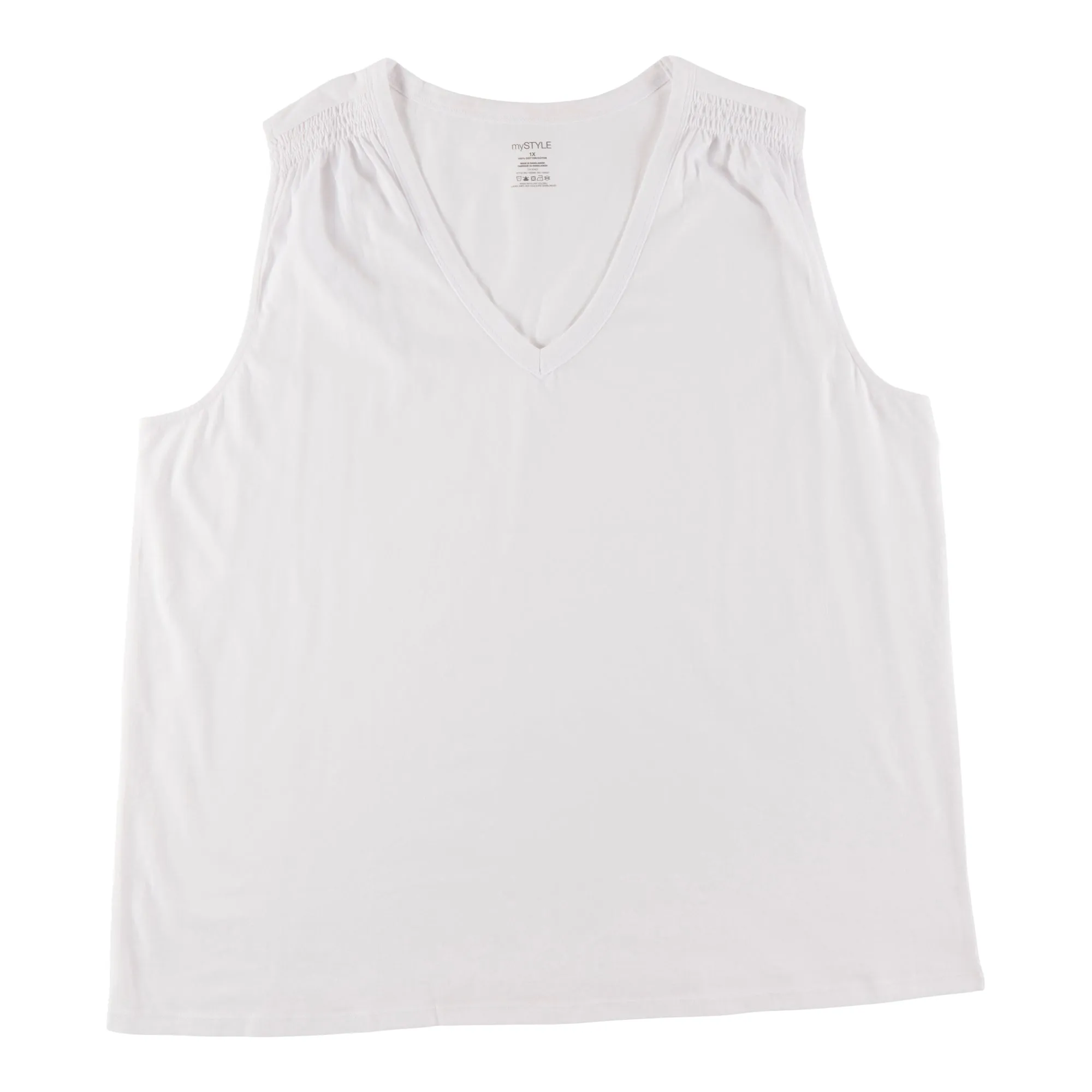 mySTYLE Women's Plus Summer Sizzle Shirring Detail Tank Top sold by Giant Tiger