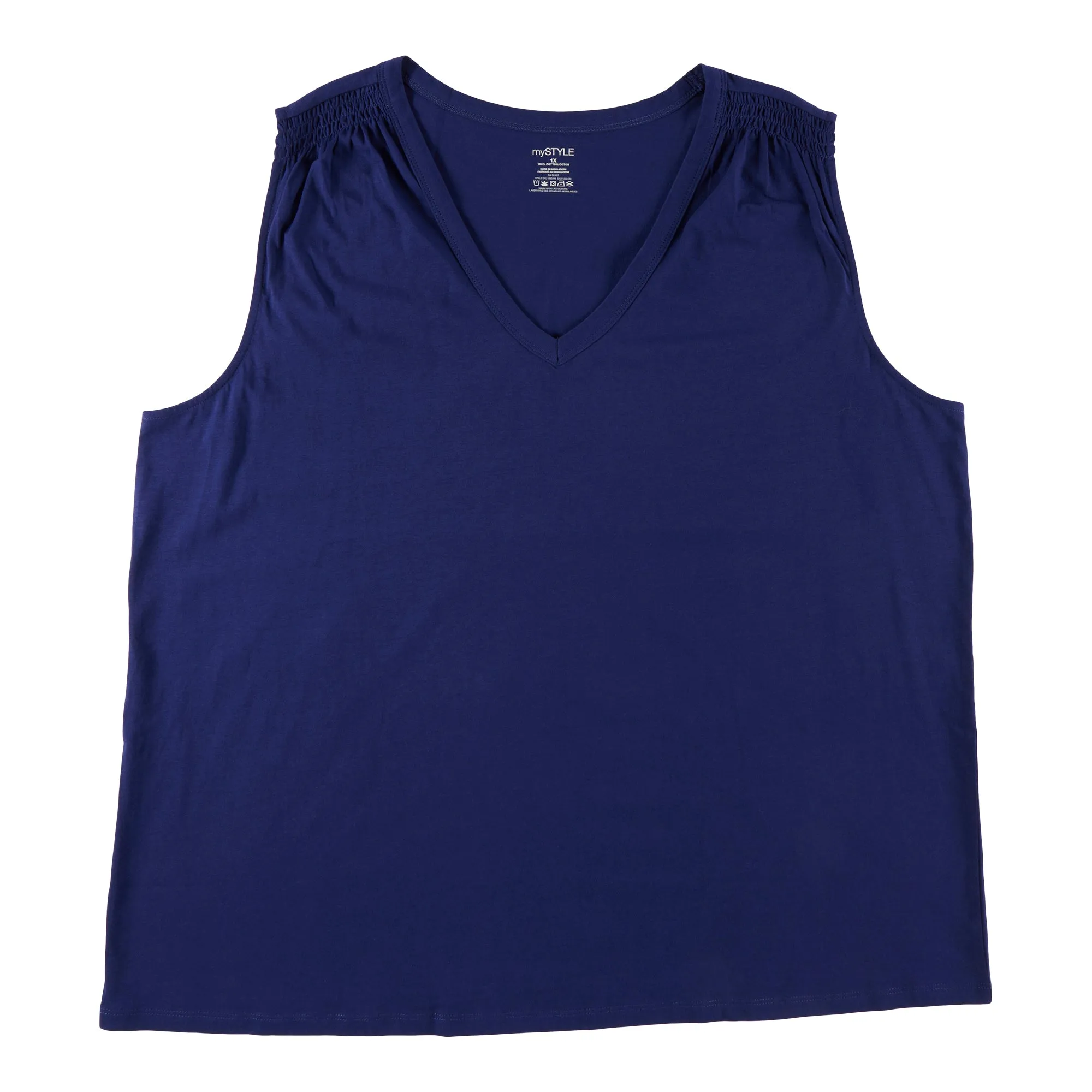 mySTYLE Women's Plus Summer Sizzle Shirring Detail Tank Top sold by Giant Tiger product image thumbnail 2