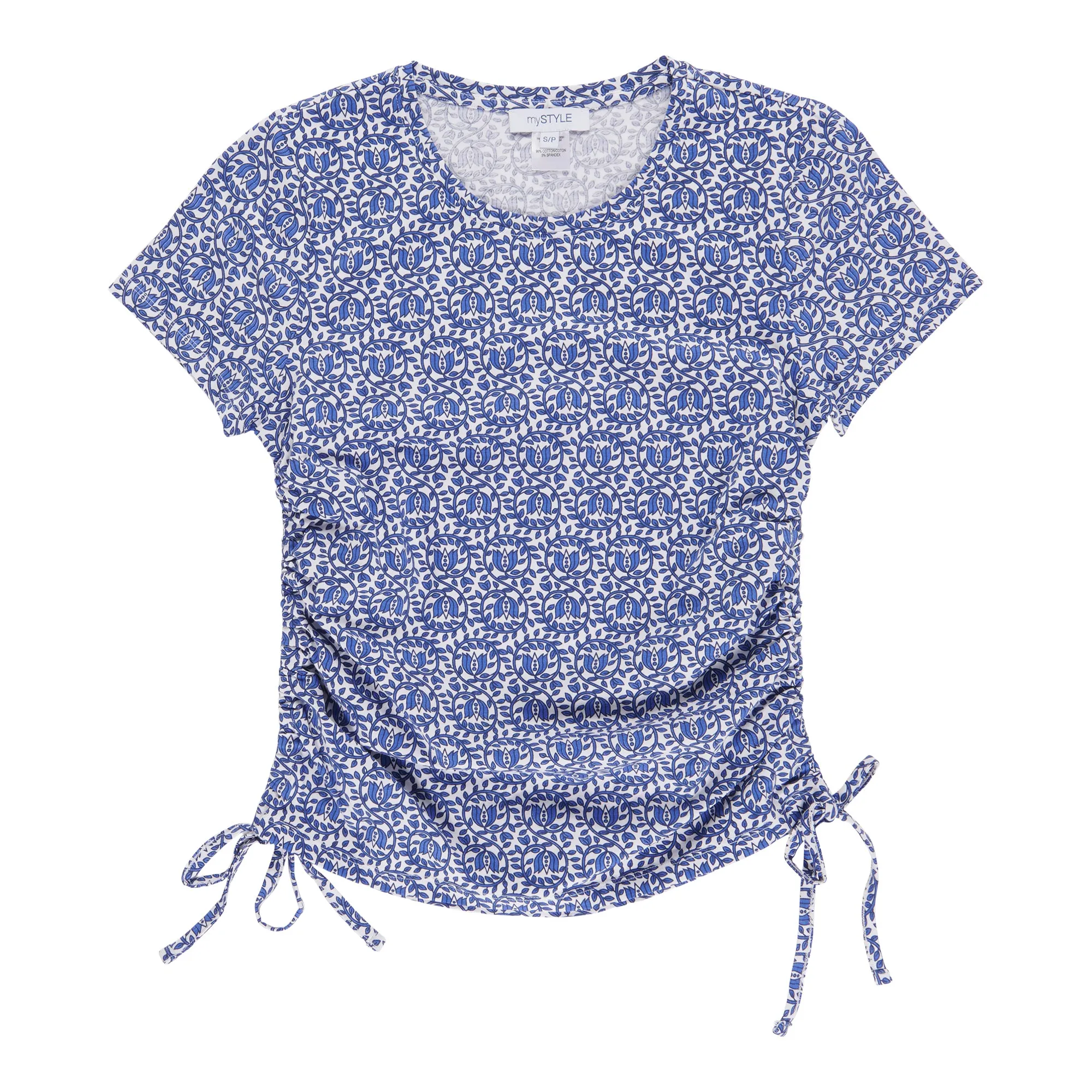 mySTYLE Women's Mykonos Printed Side Ruched Tee sold by Giant Tiger product image thumbnail 2