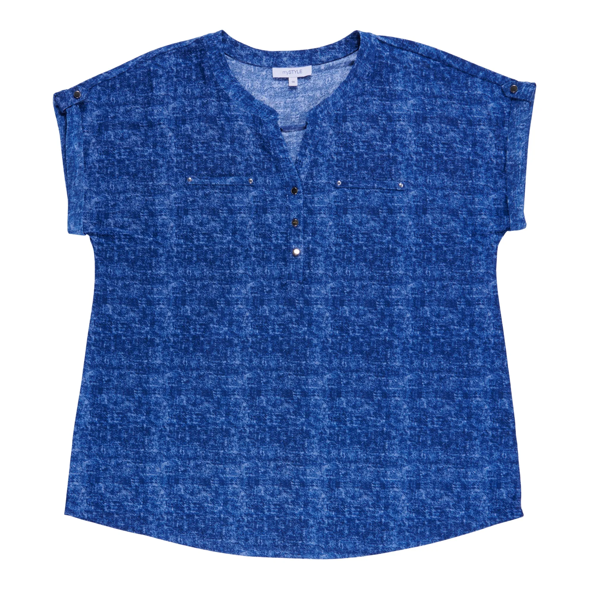 mySTYLE Women's Plus Street Smart Denim Cap Sleeve Top sold by Giant Tiger product image thumbnail 2