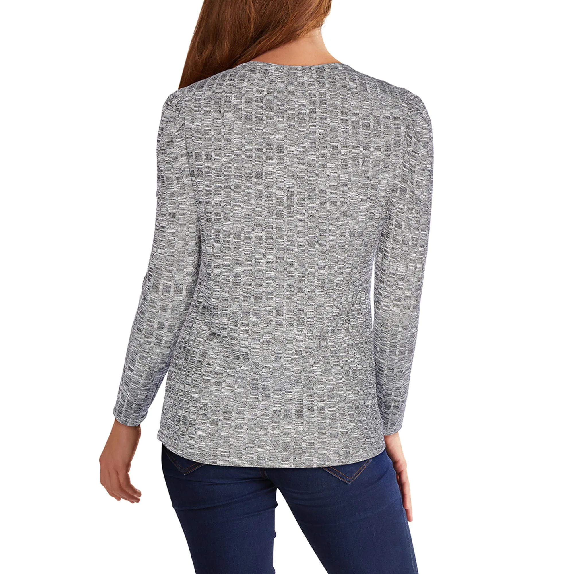 lily morgan Women's Tie-Front Round Neck Blouse sold by Giant Tiger product image thumbnail 2