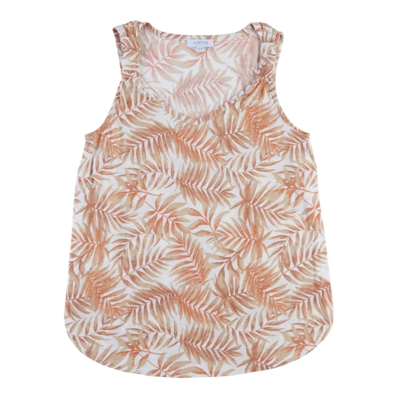 mySTYLE Women's Festival Printed Strap Detail Tank Top sold by Giant Tiger
