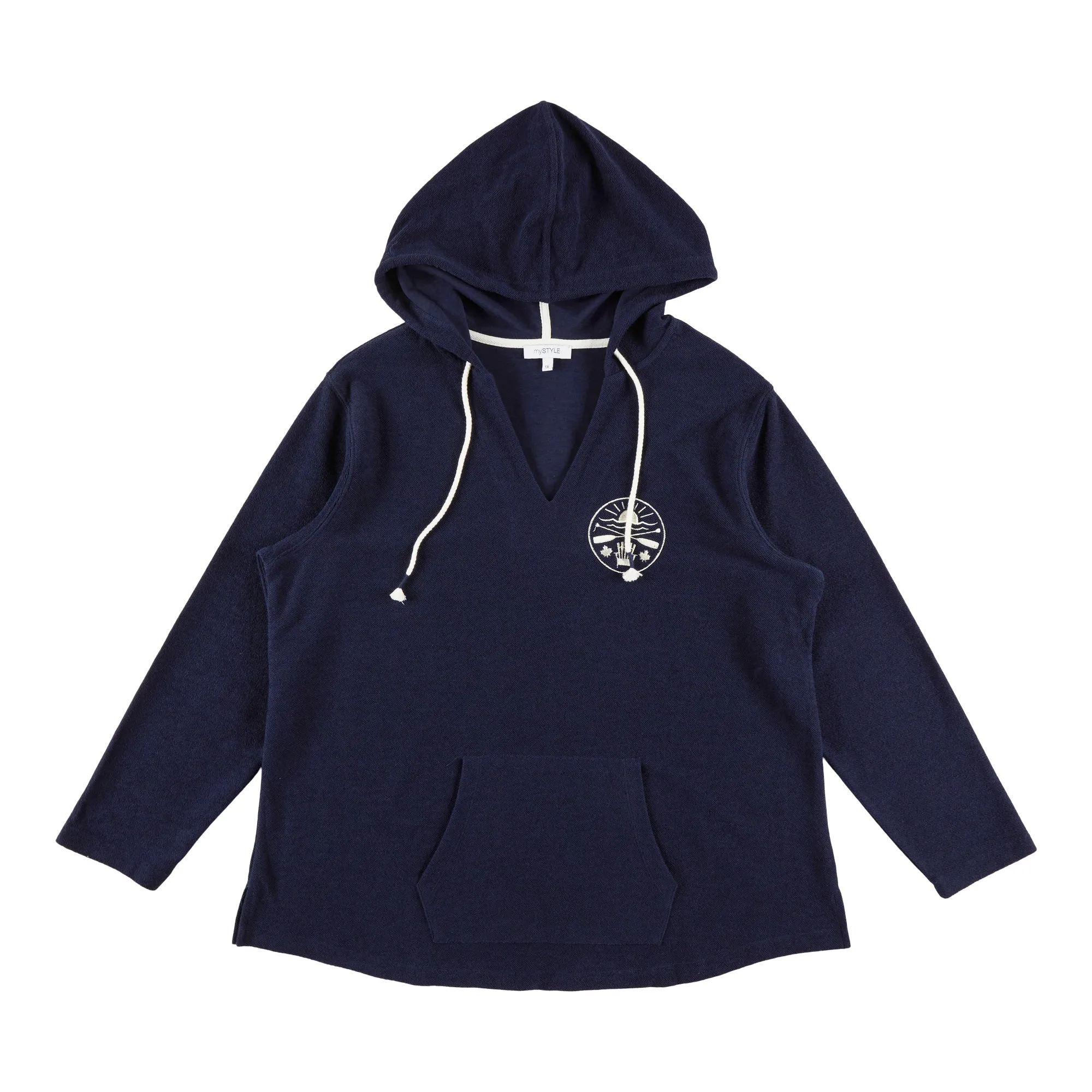 mySTYLE Women's Plus Drawstring Striped Hoodie sold by Giant Tiger