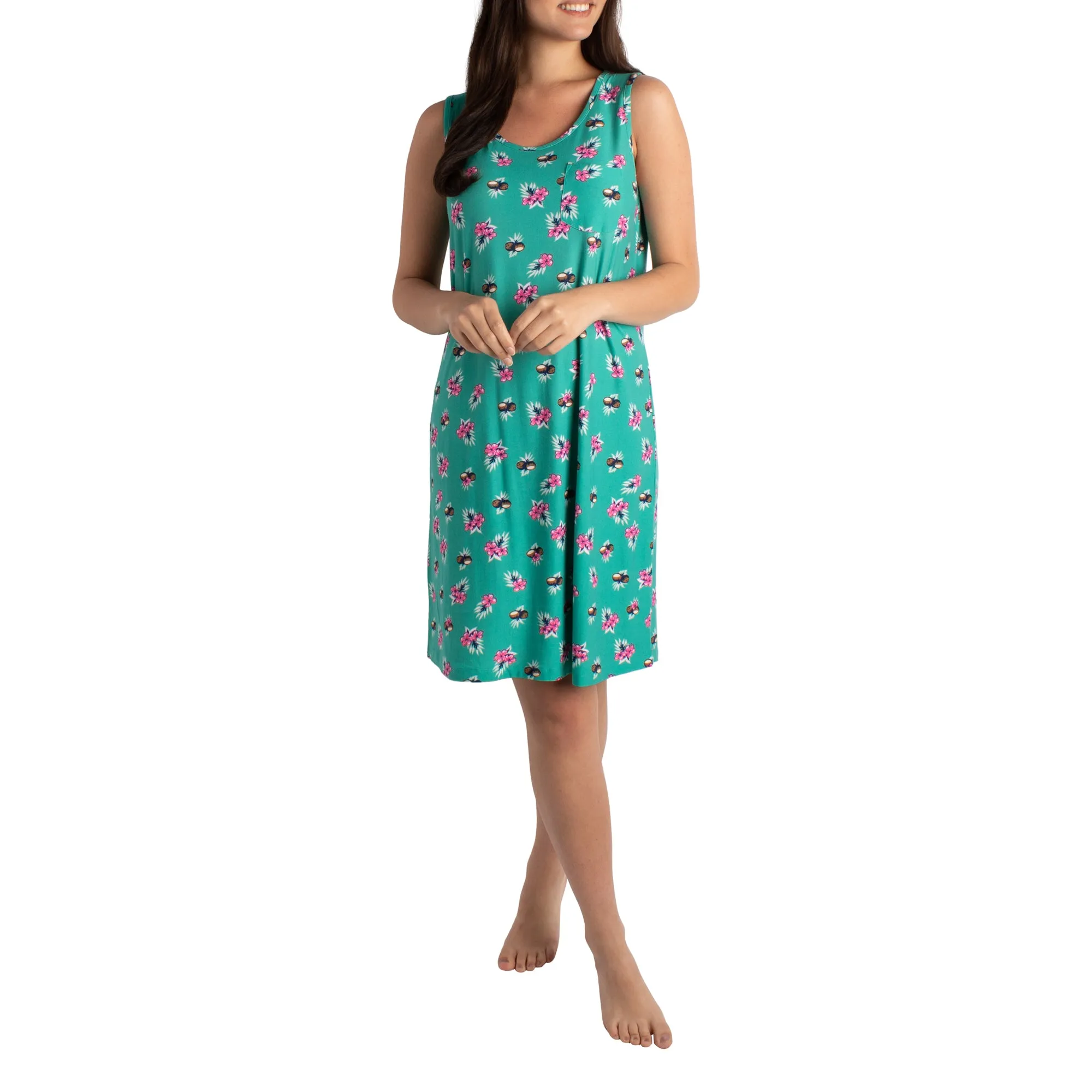 Women's Scoop Neck Tank Night Gown with Single Pocket sold by Giant Tiger