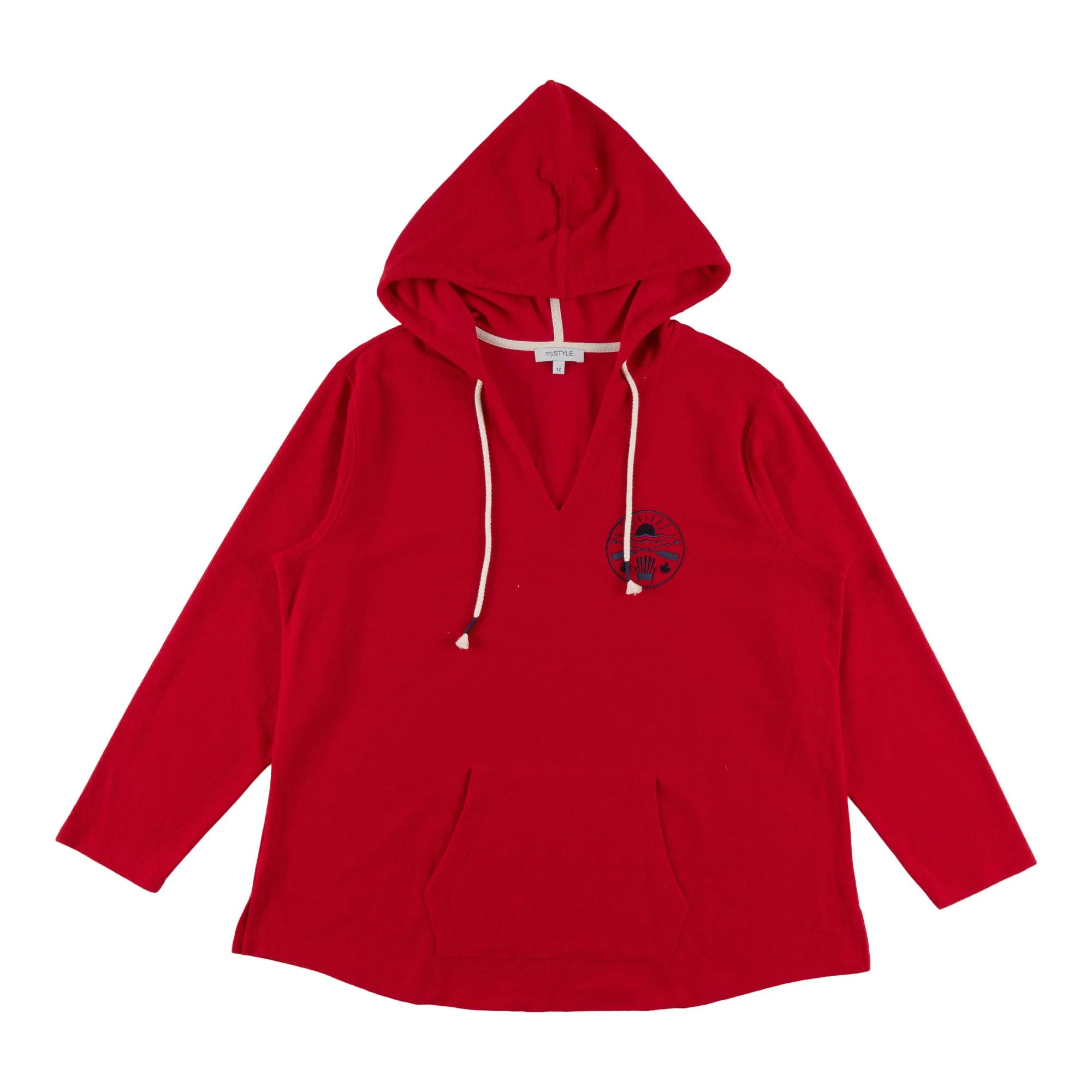 mySTYLE Women's Plus Drawstring Striped Hoodie sold by Giant Tiger product image thumbnail 3