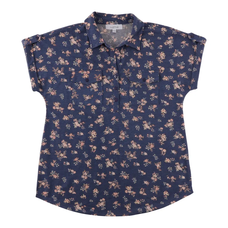 mySTYLE Women's Collared Cap Sleeve Blouse sold by Giant Tiger