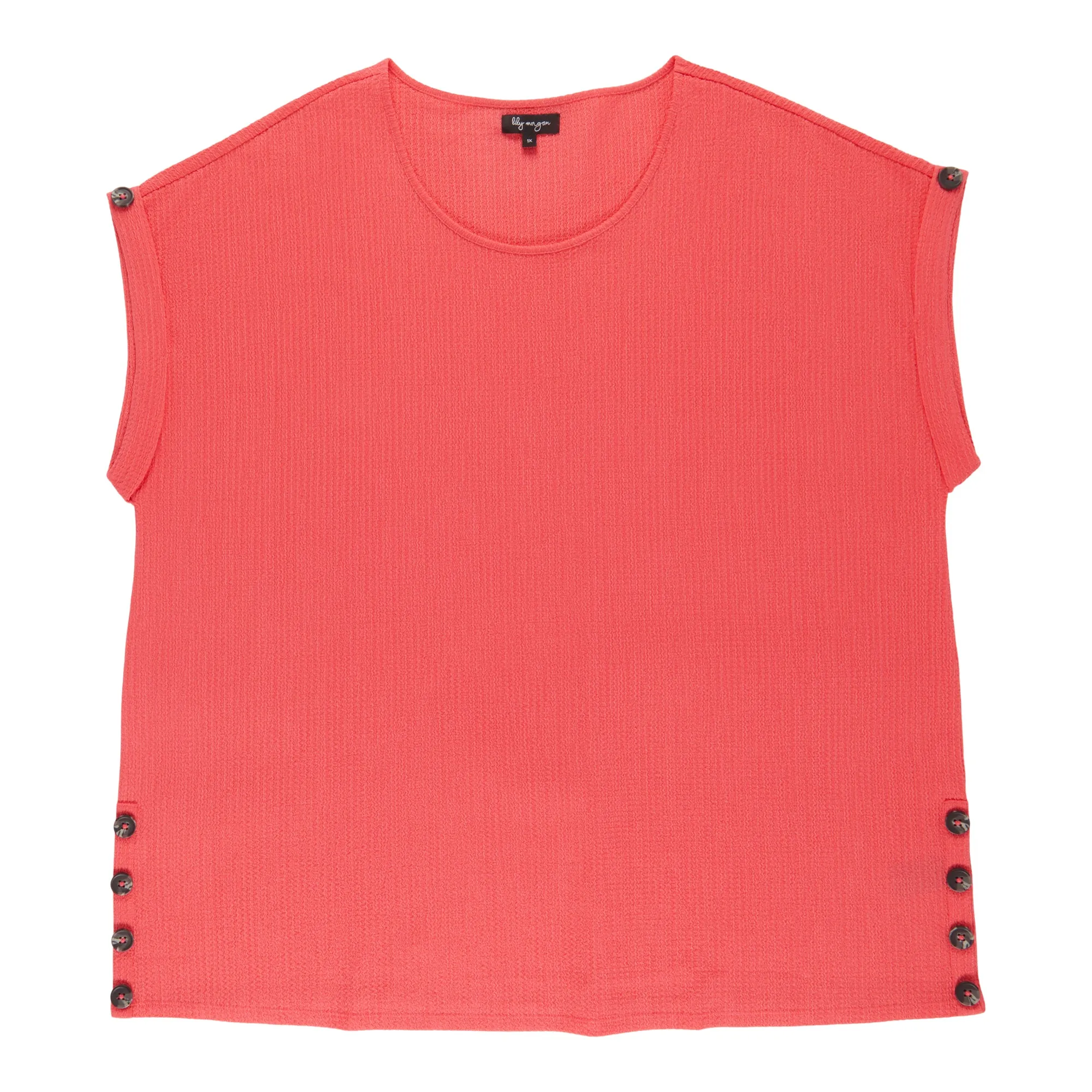 lily morgan Women's Plus Button Detail Solid Blouse sold by Giant Tiger product image thumbnail 4