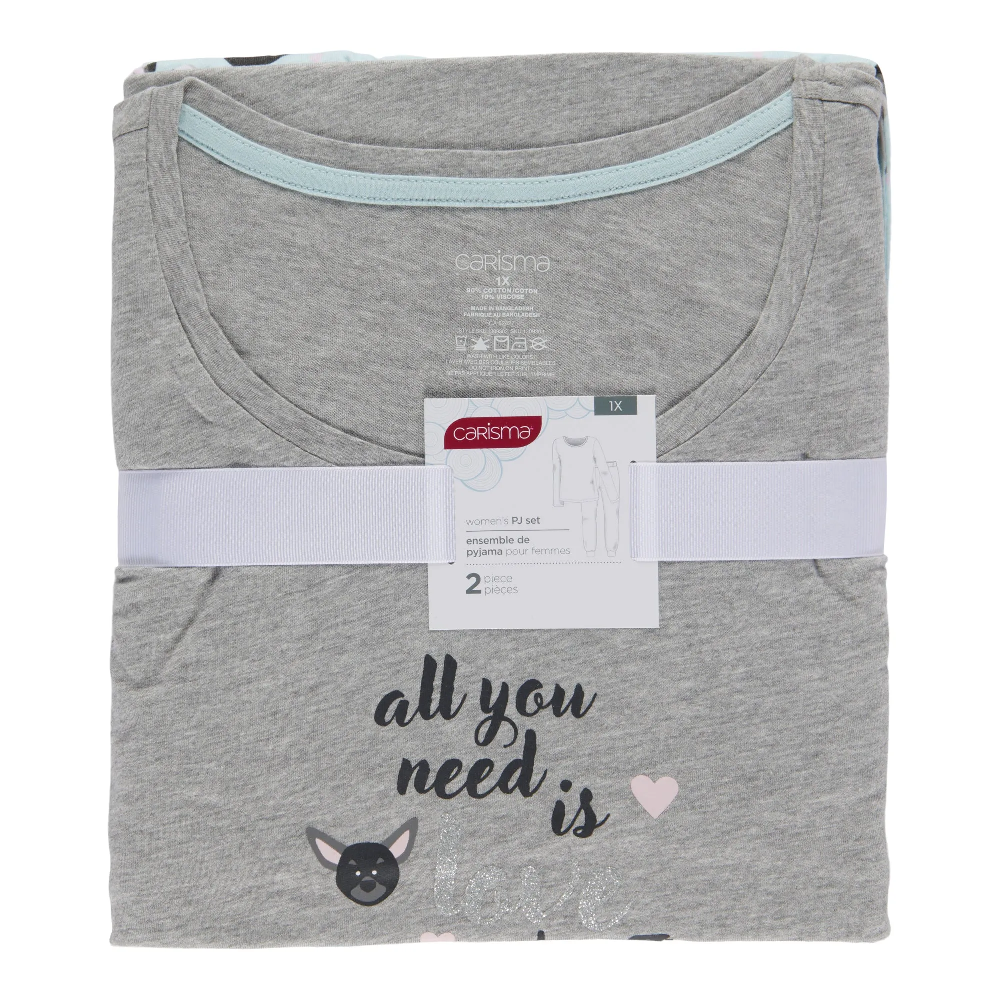 Carisma Women's Plus Cotton/Polyester Blend PJ Set, 2-Piece sold by Giant Tiger