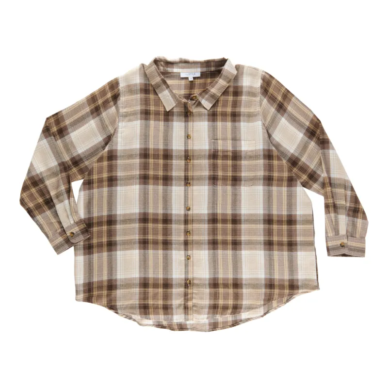 mySTYLE Women's Plus Printed Plaid Top sold by Giant Tiger