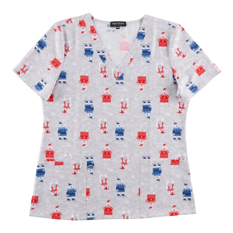 Options Women's Short Sleeve V-Neck Scrub Top with Front Pockets sold by Giant Tiger