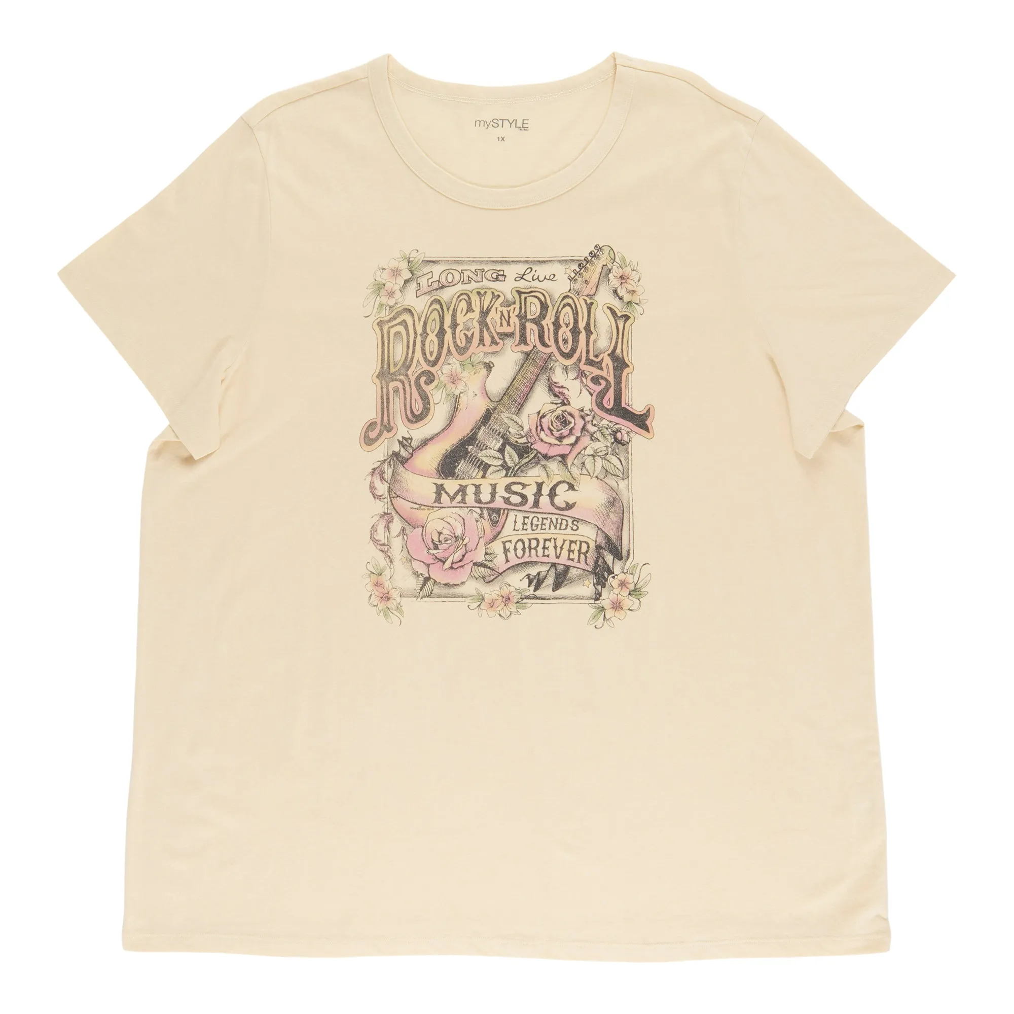 mySTYLE Women's Plus Round Neck Screen Printed T-Shirt sold by Giant Tiger