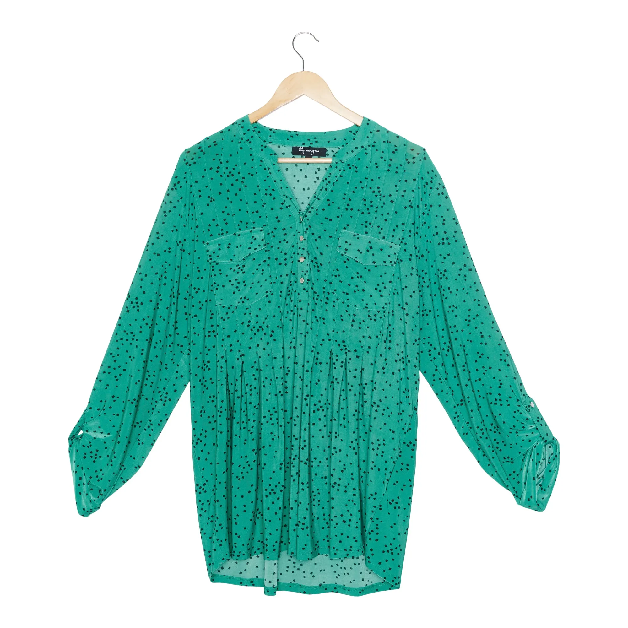 lily morgan Women's Plus Spring Flair Printed Pintuck Top sold by Giant Tiger product image thumbnail 3