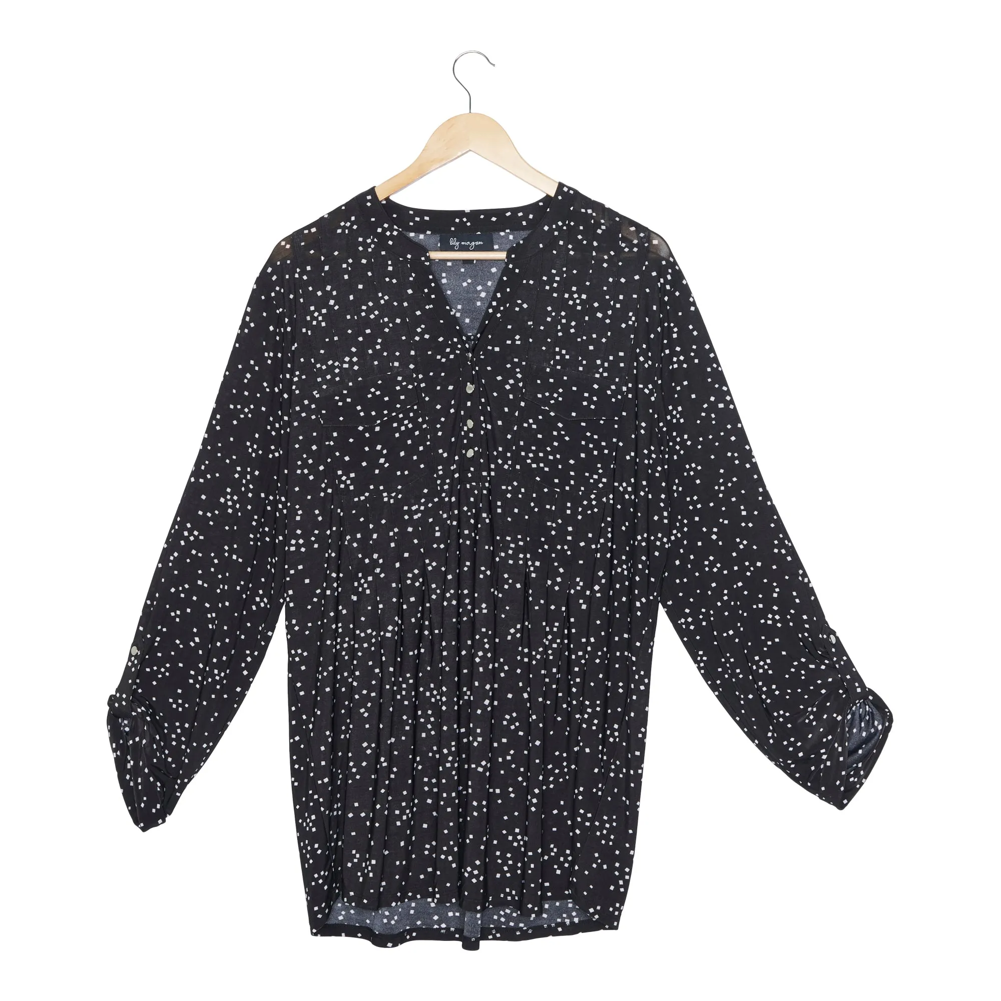 lily morgan Women's Plus Spring Flair Printed Pintuck Top sold by Giant Tiger product image thumbnail 2