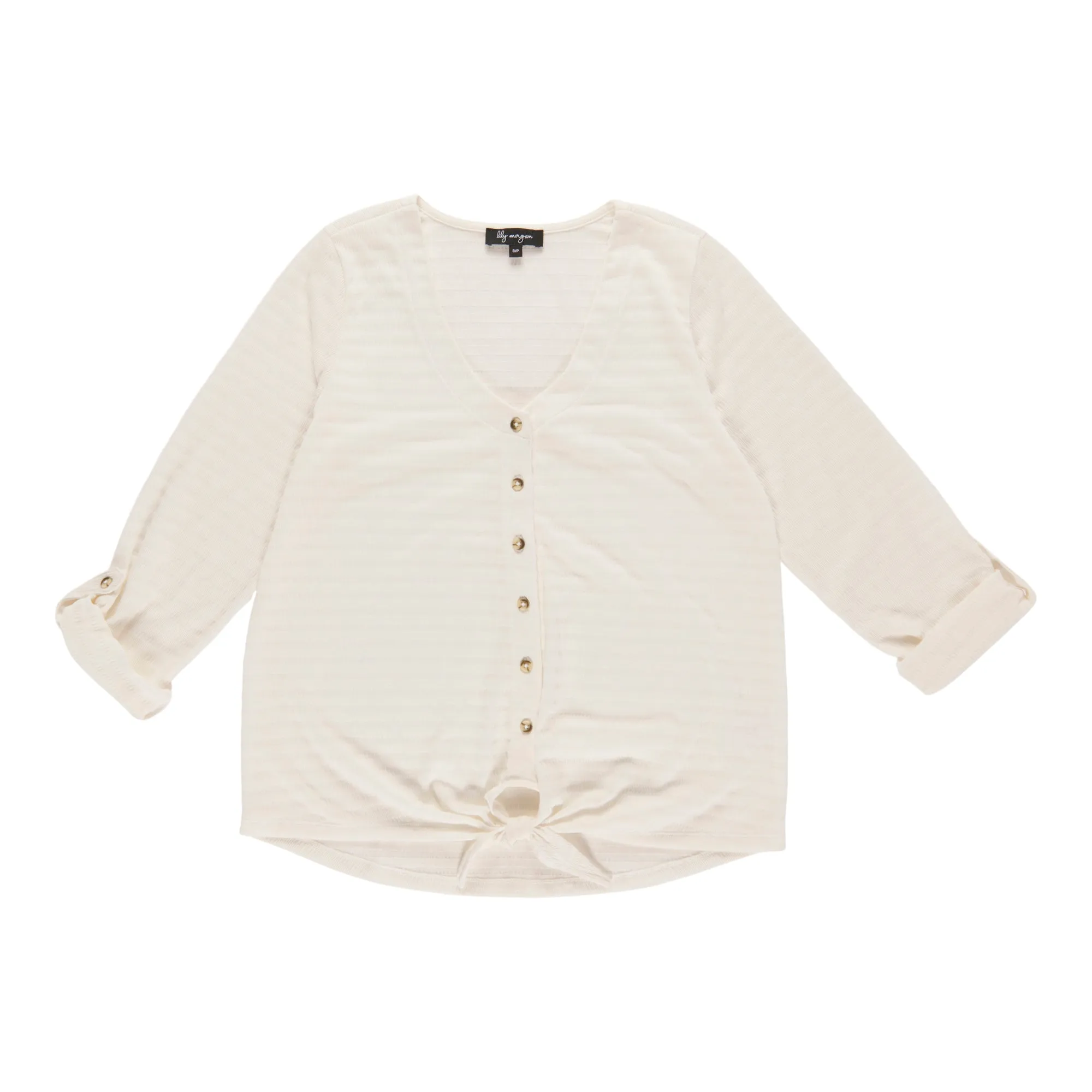 lily morgan Women's V-Neck Tie Front Blouse sold by Giant Tiger