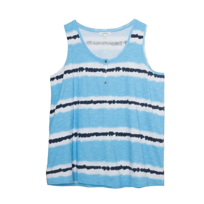 mySTYLE Women's Plus Striped Henley sold by Giant Tiger