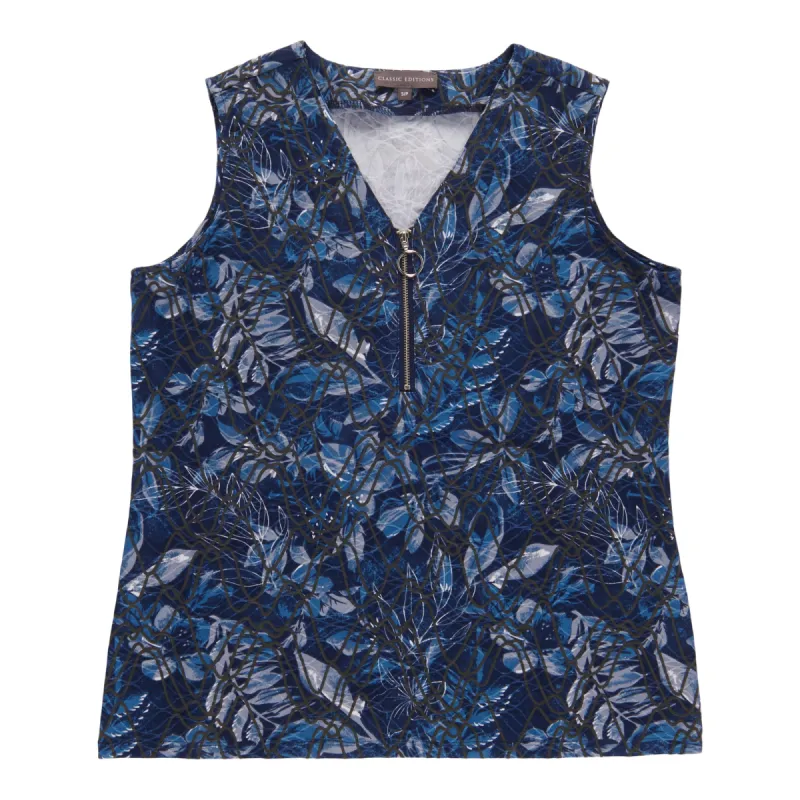 Classic Editions Women's V-Neck  Zip Tank Top sold by Giant Tiger