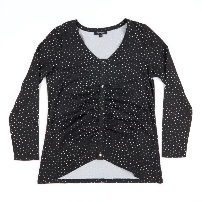 lily morgan Women's Autumn Flair Printed Front Ruched Top sold by Giant Tiger