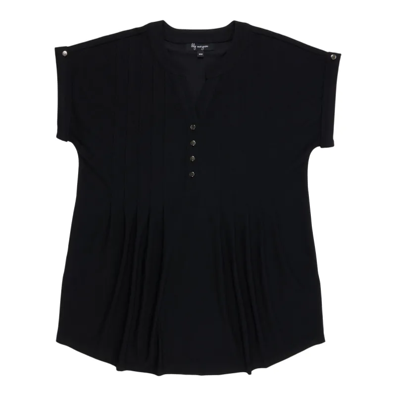 lily morgan Women's Trendsetters Pintuck Solid Top sold by Giant Tiger