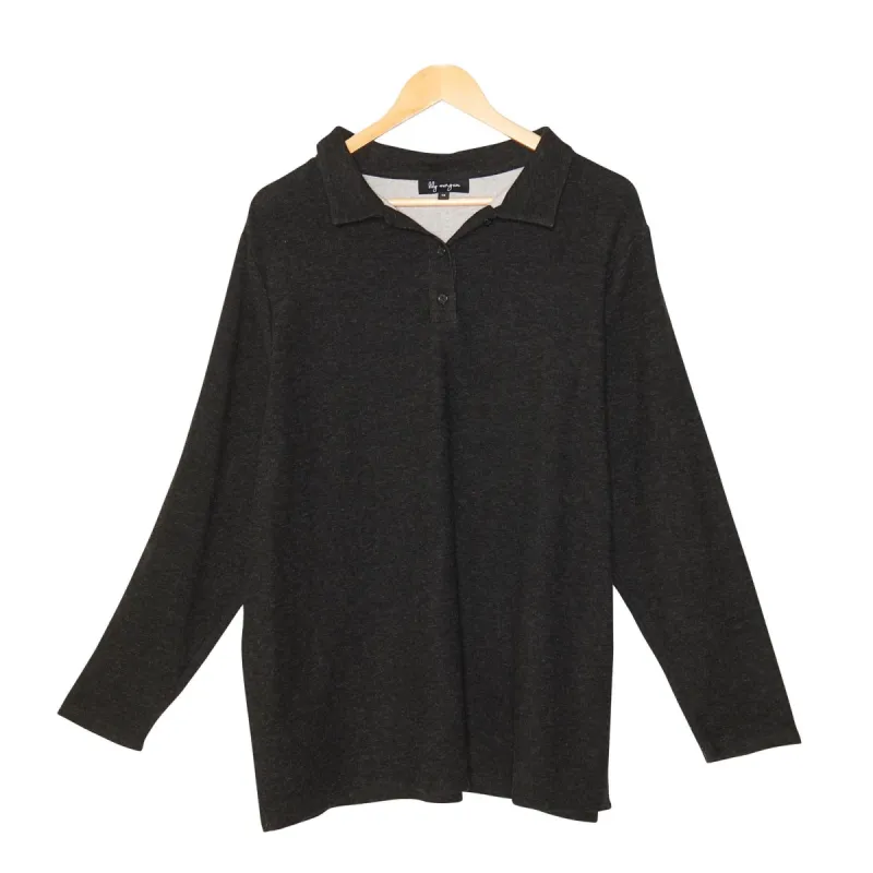 lily morgan Women's Plus Johnny Collar Top sold by Giant Tiger