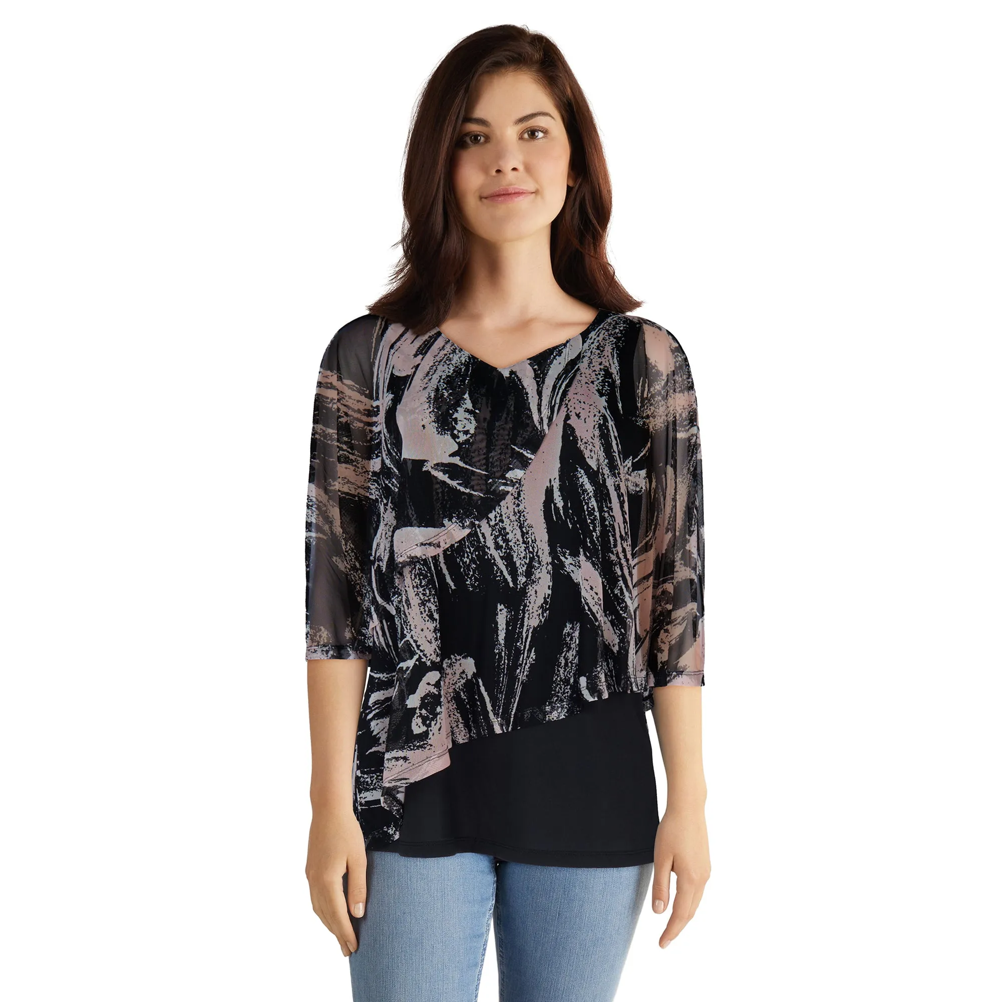 lily morgan Women's Round Neck Two-Fer Blouse sold by Giant Tiger