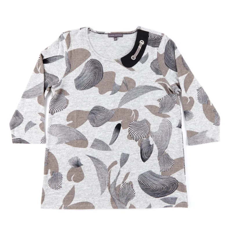 Classic Editions Women's Printed Sweaterknit Top sold by Giant Tiger