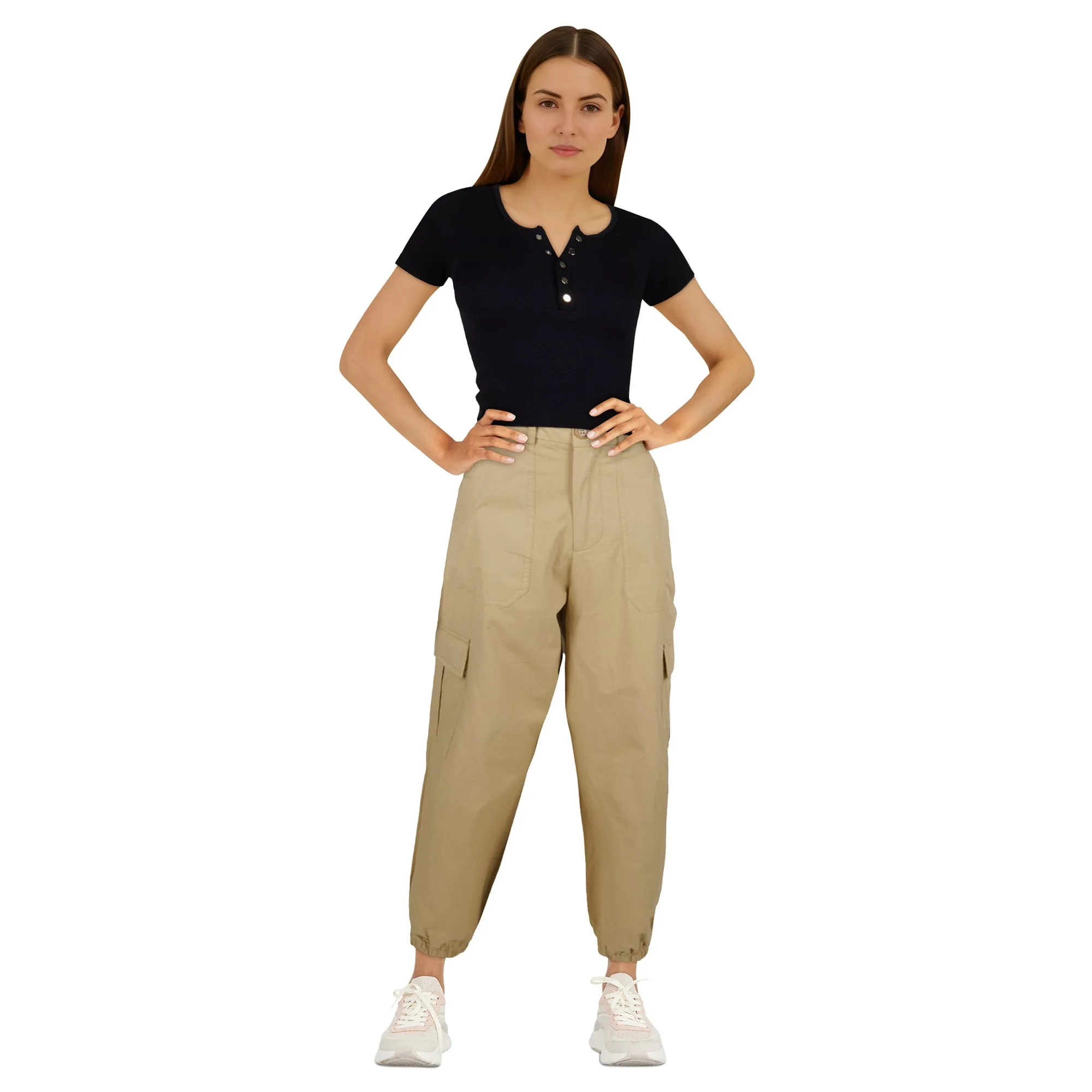 Women's Short Sleeve Front Snap Tee sold by Giant Tiger