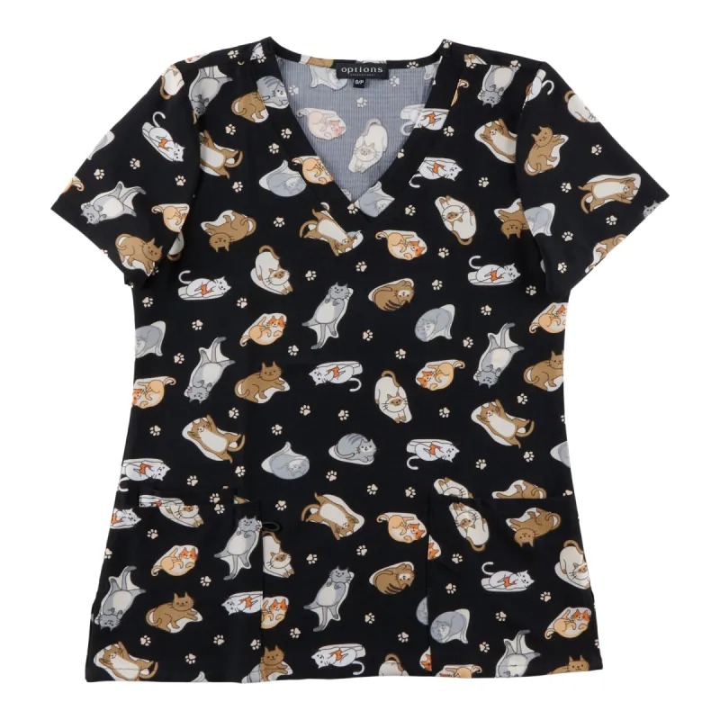 Options Women's Short Sleeve V-Neck Scrub Top with Front Pockets sold by Giant Tiger