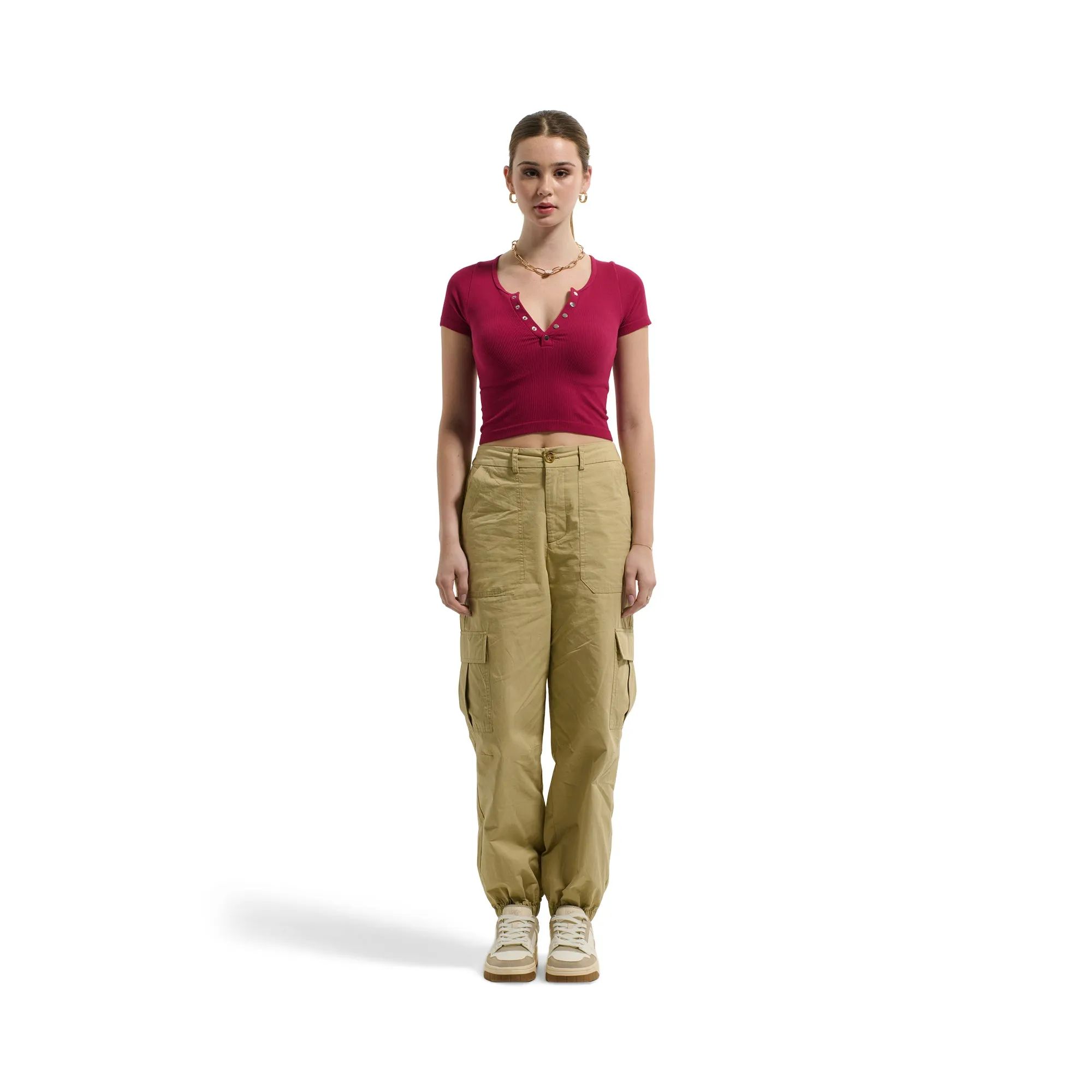 Women's Short Sleeve Front Snap Tee sold by Giant Tiger product image thumbnail 5