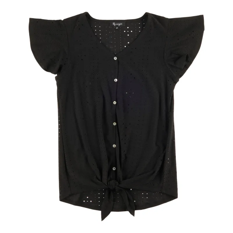 lily morgan Women's Trend Edit Short Sleeve Tie-Front Top sold by Giant Tiger