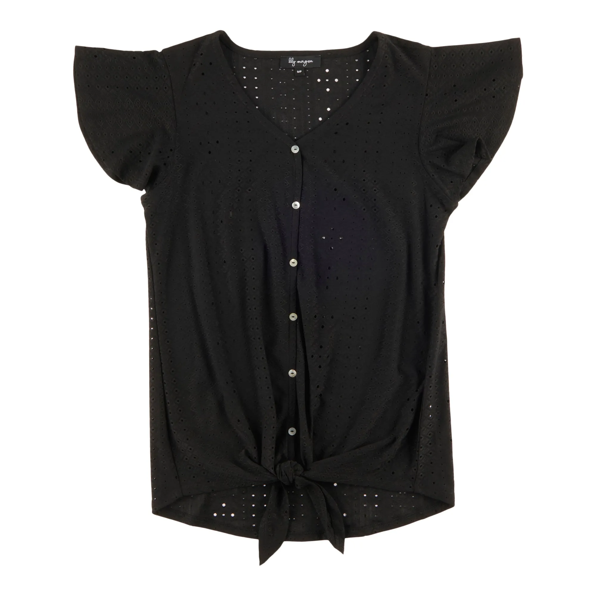 lily morgan Women's Trend Edit Short Sleeve Tie-Front Top sold by Giant Tiger