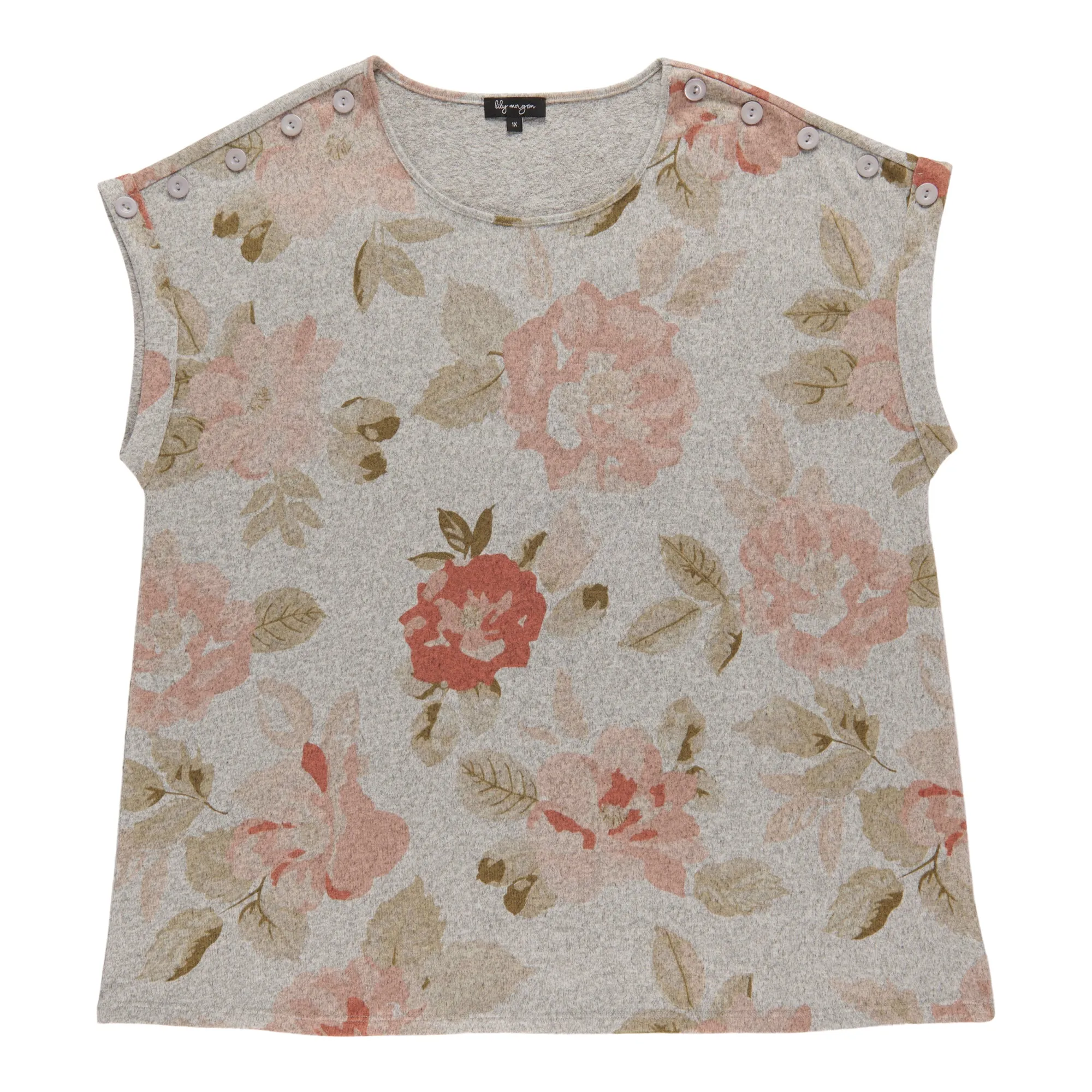 lily morgan Women's Plus Tie Front Top with Buttons sold by Giant Tiger product image thumbnail 3