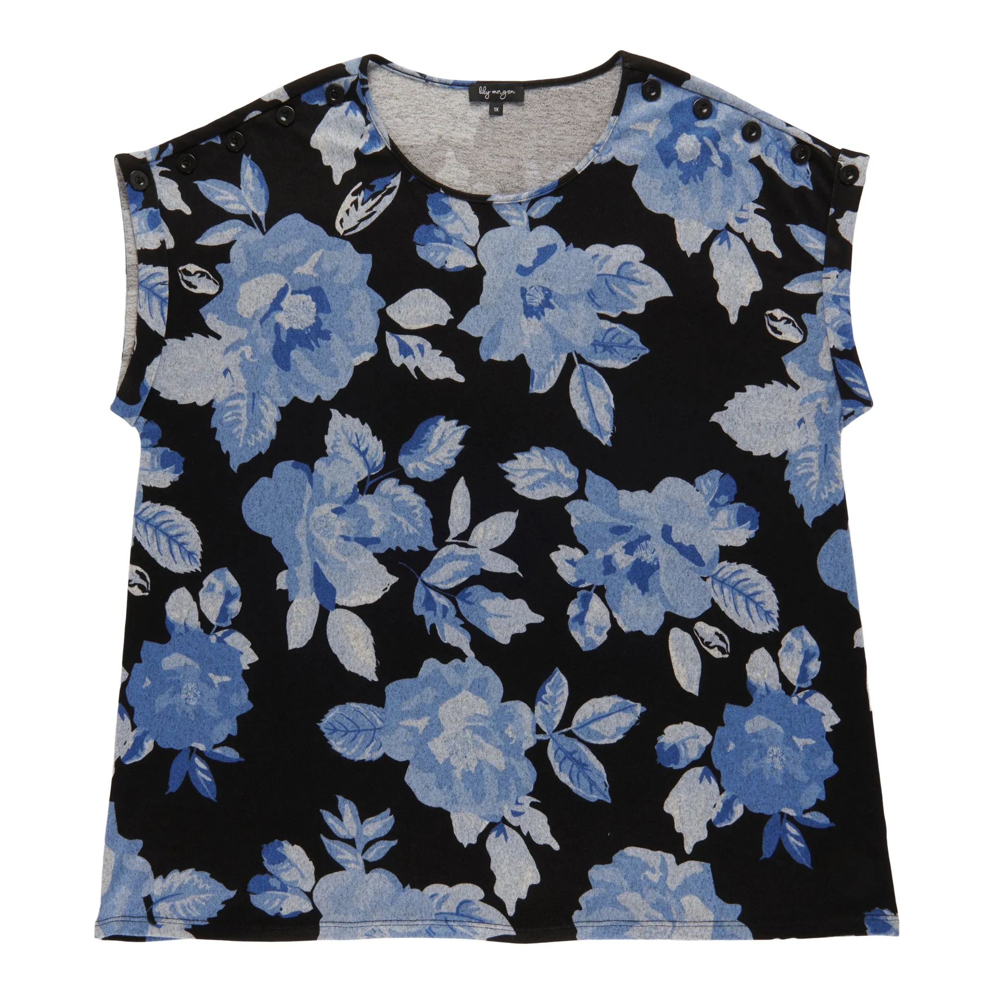 lily morgan Women's Plus Tie Front Top with Buttons sold by Giant Tiger