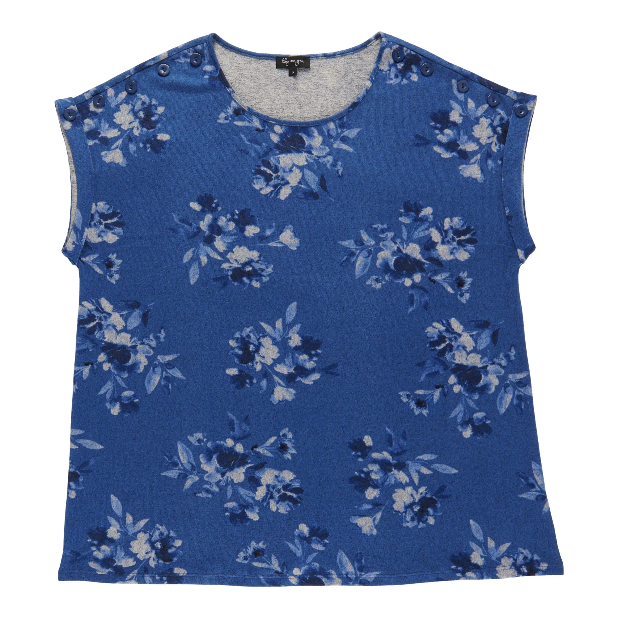 lily morgan Women's Plus Tie Front Top with Buttons sold by Giant Tiger product image thumbnail 4