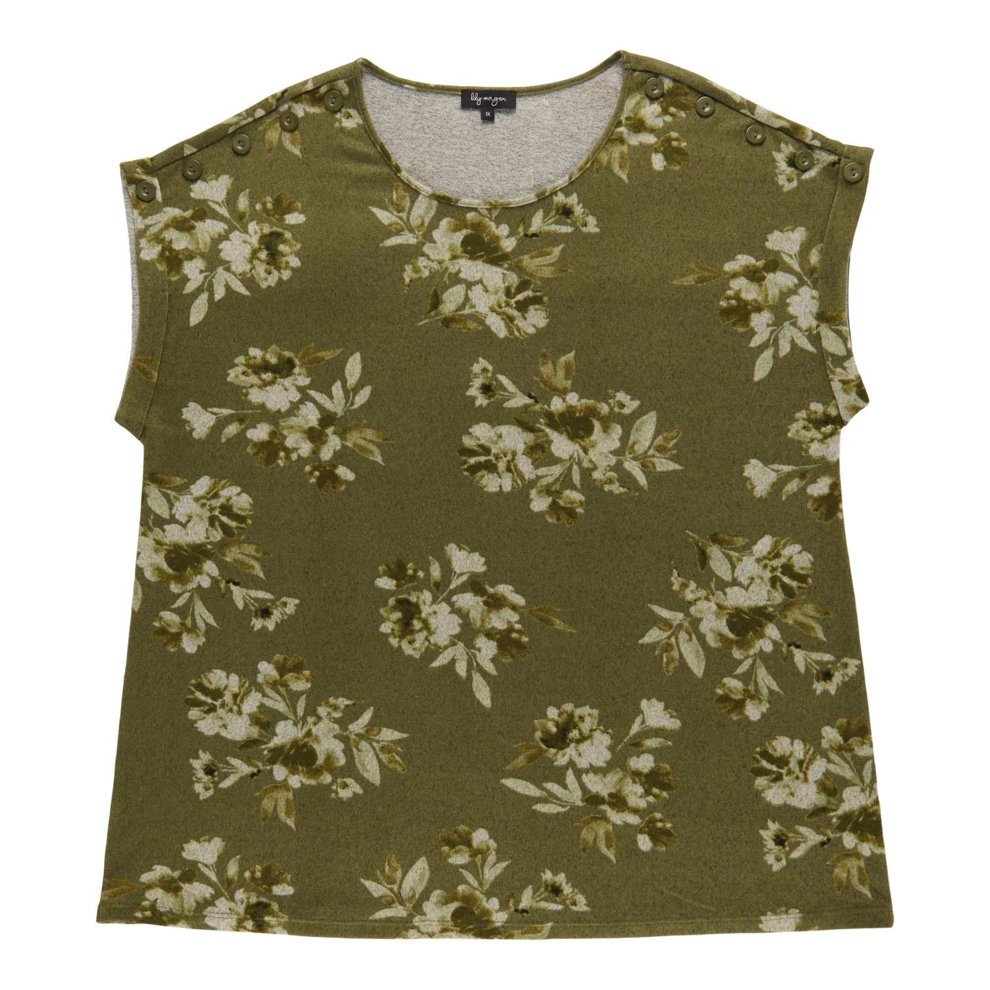 lily morgan Women's Plus Tie Front Top with Buttons sold by Giant Tiger product image thumbnail 2