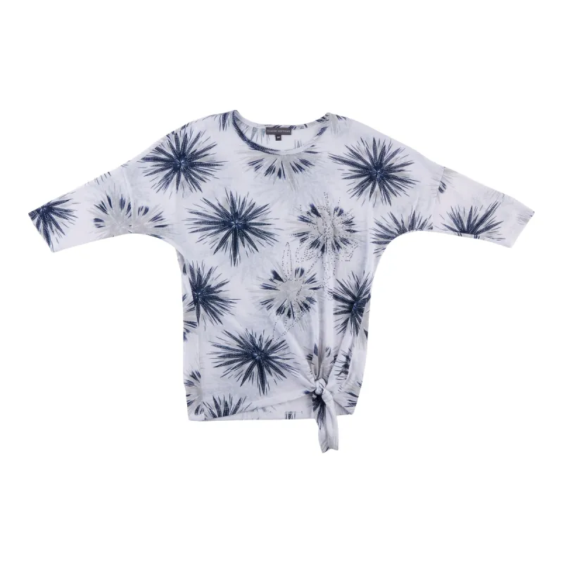 Classic Editions Women's 3/4 Sleeve Rhinestone Tie-Front Blouse sold by Giant Tiger