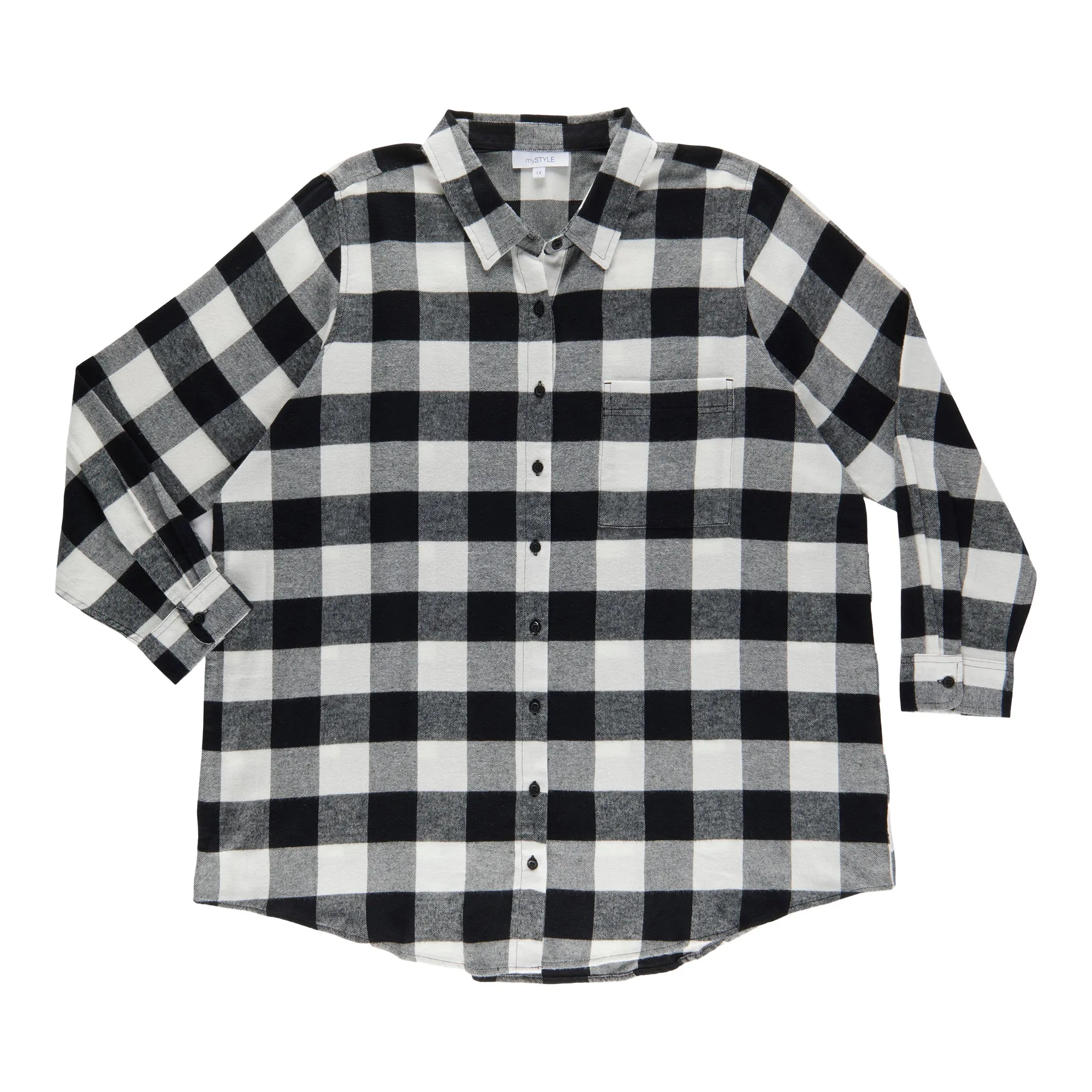 mySTYLE Women's Plus Plaid Tunic Top sold by Giant Tiger