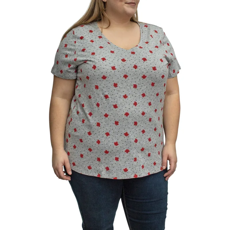 Canada EH Women's Plus V-Neck T-Shirt sold by Giant Tiger