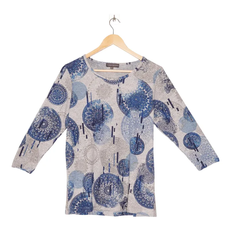 Classic Editions Women's 3/4 Sleeve Printed Knit Top made by Giant Tiger