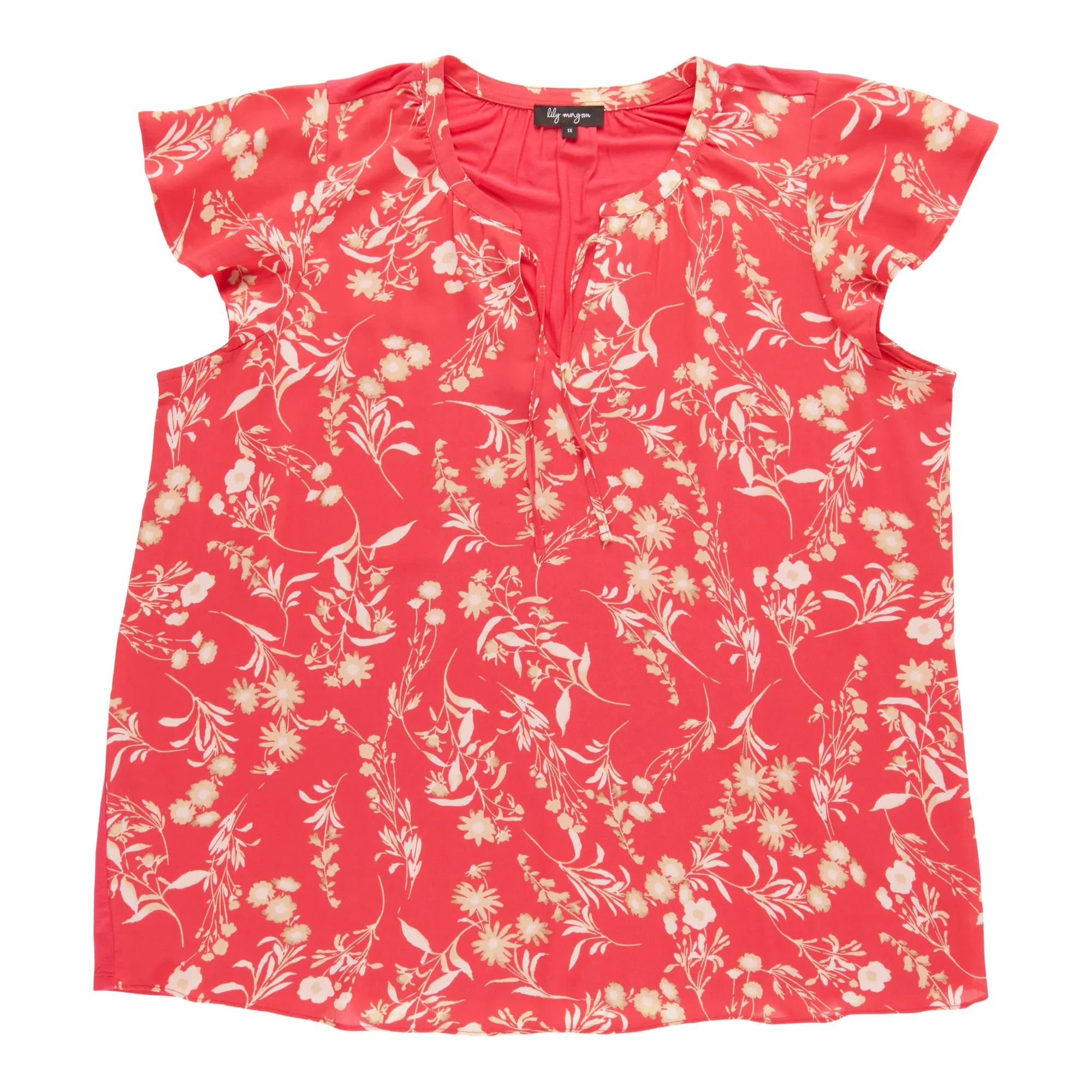 lily morgan Women's Plus V-Neck Tie-Front Blouse sold by Giant Tiger product image thumbnail 2