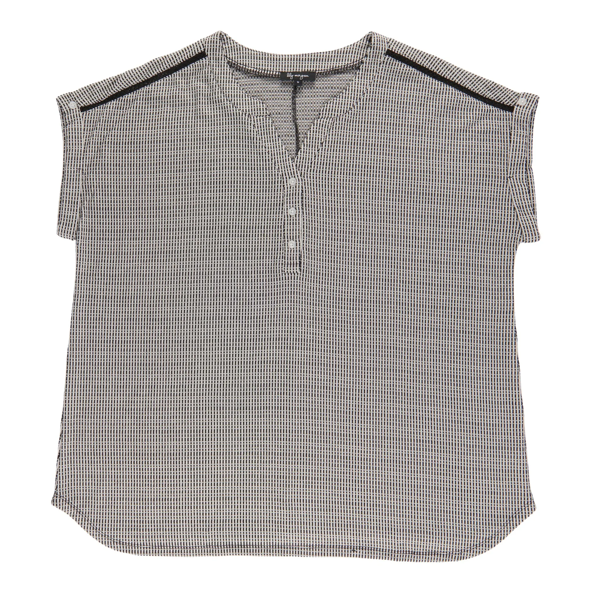 lily morgan Women's Plus V-Neck Tie-Front Blouse sold by Giant Tiger